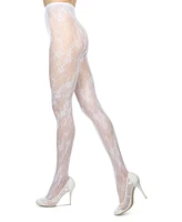 MeMoi Women's Floral Net Nylon Sheer Tights MTF08437
