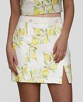 Avec Les Filles Women's Side-Slit Miniskirt