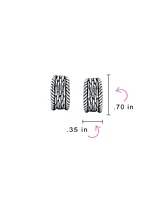 Bling Jewelry Twisted Cable Chain Weave Wide Half Hoop Clip On Earrings For Non Pierced Ears Oxidized Gold Plated Brass