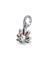 Bling Jewelry Thanksgiving Turkey Dangle Charm Bead Multicolor Enamel European Bracelet