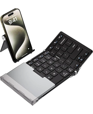 Foldable Bluetooth Keyboard, BK05S Folding Wireless Portable Keyboard, Pair Up to 4 Devices, Usb-c Rechargeable, Slim and Compact
