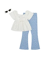 Derek Heart Big Girls Peasant Top and Flare Pants Set