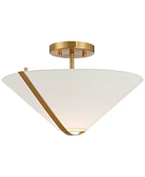 Possini Euro Oracle 16" Wide Warm Brass Ceiling Light - Possini Euro Design