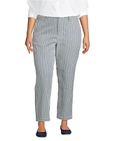 Lands' End Plus Mid Rise Classic Straight Leg Chino Ankle Pants