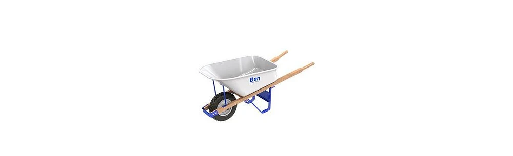 Bon 34-233 Barrow - Steel Tray - 6 Cubic Feet - Single Flat Free Tire - Wood Handle