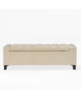 Tufted Upholstered Storage Ottoman Bench with Lift-Top and Versatile Seating for Bedroom or Living Room-The Pop Home