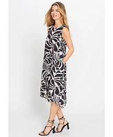 Olsen Women's Sleeveless Printed A-Line Dress