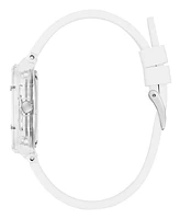 Guess Women's Analog Clear Silicone Strap Watch, 34mm