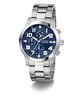 Guess Men's Chronograph Silver-Tone Stainless Steel Watch, 44mm