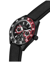Guess Men's Multifunction Black Silicone Watch, 44mm