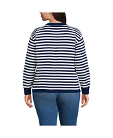Lands' End Plus Drifter Jacquard Crew Neck Sweater