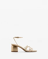 Mango Women's Crossed Strap Heeled Sandals