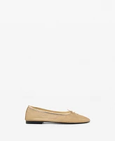 Mango Women's Mesh Bow Ballerina Shoes