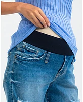 Pietro Brunelli Maternity Stretch Denim Frayed Hem Shorts