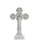 LuxenHome Off White Polyresin Holy Cross Jesus Crucifix 1.6-Feet Tall Statue