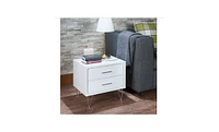 Metal Nightstand with Two Drawers – Stylish and Functional