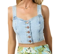 O'Neill Juniors' Delphina Cotton-Blend Sweetheart Skimmer Top