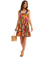Vince Camuto Women's Sleeveless Tiered Floral Mini Dress