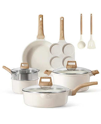 Carote 11 Pcs Pots and Pans Set, Nonstick Cookware Set, Kitchen Cooking Set with Lid and Utensil, Frying Pans & Saucepans