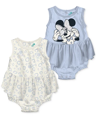Disney Baby Girls Minnie Mouse Skirted Bodysuits, 2 Piece Set
