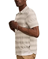 Lucky Brand Men's Short Sleeve Striped Button-Front Shirt