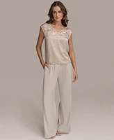 Donna Karan New York Women's V-Neck Burnout Blouse