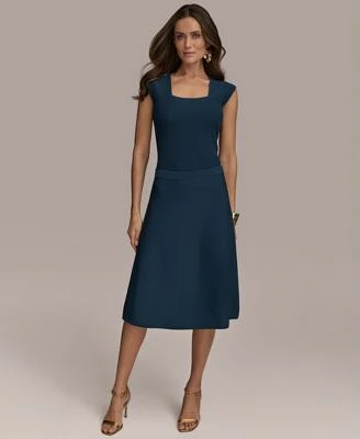 Donna Karan New York Womens Sleeveless Sweater Knit Top Midi Skirt