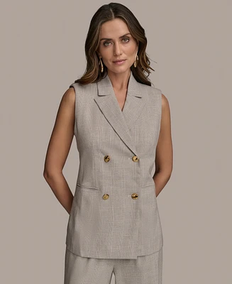 Donna Karan New York Women's Double-Breasted Long Vest