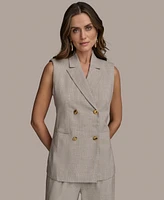 Donna Karan New York Women's Double-Breasted Long Vest
