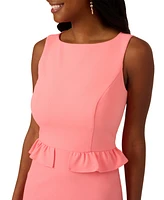 Adrianna Papell Women's Boat-Neck Ruffle-Waist Sheath Dress