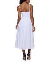 Alex & Sophia Juniors' Sleeveless Straight-Neckline Midi Dress