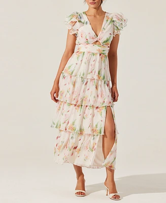 Astr the Label Women's Emporia Floral Print Tiered Maxi Dress