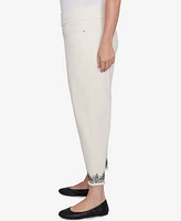 Alfred Dunner Plus Natural Instinct Classic Cuffed Medallion Pull On Ankle Pants