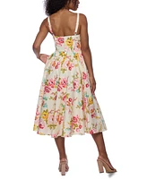 Alex & Sophia Juniors' Floral-Print Cotton Fit Flare Dress