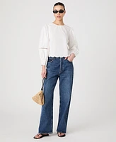 French Connection Women's Alissa Cotton Broiderie Long-Sleeve Top