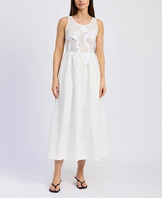 En Saison Women's Denver Mixed-Media Midi Dress