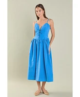 endless rose Women's Front Ties Midi Dress