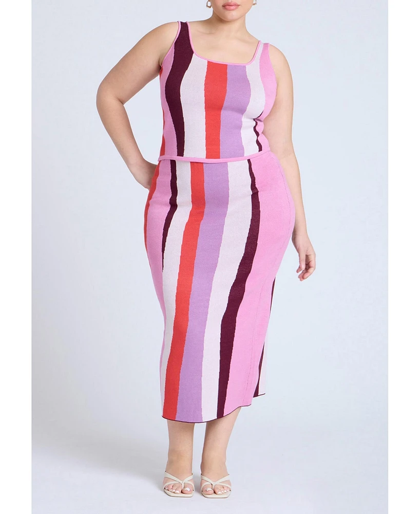 Eloquii Plus Intarsia Square Neck Tank