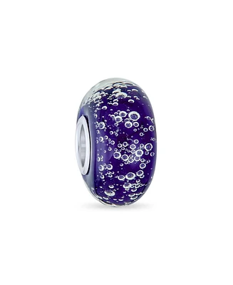 Bling Jewelry Murano Glass Charm Bead Sterling Silver Core Green Pink Blue Aqua Red Ocean Spacer