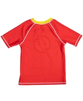 Justice League Toddler Boys Rash Guard and Swim Trunks Outfit Set