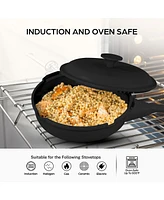 Zuka Everyday Pan 1.25 Qt. Ceramic 10 1 Nonstick Multi-Functional Saute with Lid, Nylon Spoon