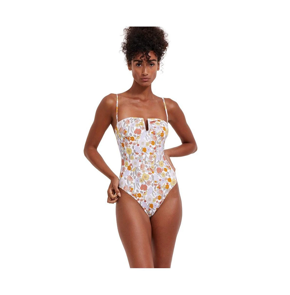 Flirrt Gottex Women's Flirtt Botanic Party Bandeau One Piece Swimsuit