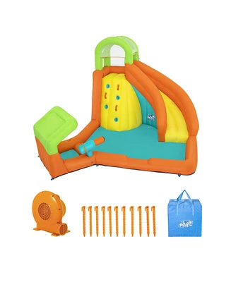 H2OGO! Canopy Cove Kids Outdoor Inflatable Mega Water Park with Slide, Climbing Wall, Water Cannon Blaster and Included Motor Blower