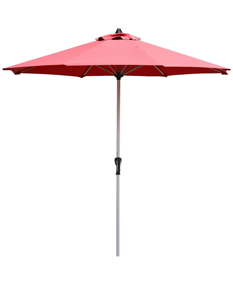 Gymax 9Ft Patio Outdoor Umbrella Market Table Umbrella w/ Crank 8 Ribs