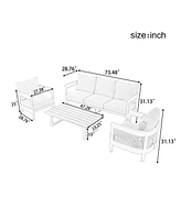 Mondawe High-Quality Outdoor Seating Set with Thick Cushions for Ultimate Comfort