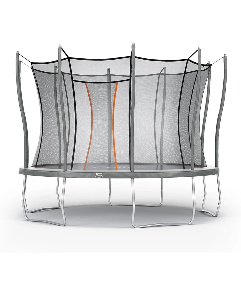 Vuly 12 Ft Ultra Outdoor Trampoline with No Gap Netting, External Springs, Self Closing Entry, No Nuts or Bolts, and Safety Padding