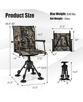 Folding Swivel Patio Chair with 4 Adjustable Leg
