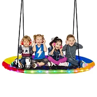 Slickblue Boys Saucer Swing with Led Lights Outdoor Backyard Play