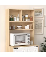 Freestanding Pantry Cabinet with 2 Doors and 3 Shelves