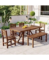 Mondawe High-quality Acacia Wood Outdoor Table and Chair Set, Suitable for Patio, Balcony, Backyard